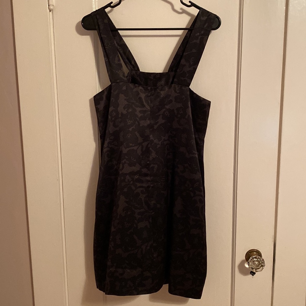 Black and purple silk print dress - Picture 3 of 4